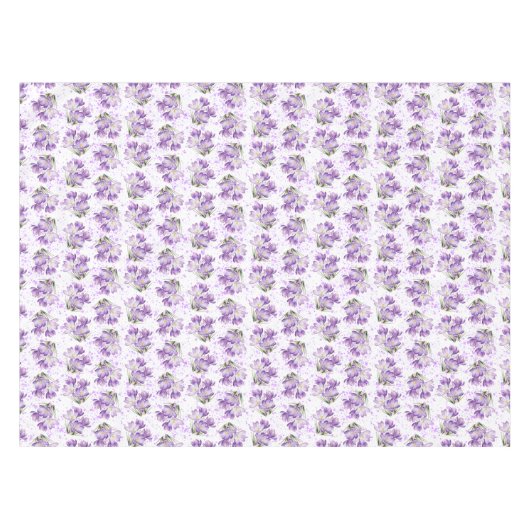 Crocus Spring Floral Pattern Tafelkleed (Voorkant (Horizontaal))