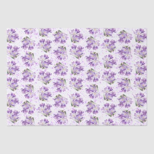 Crocus Spring Floral Pattern Tissuepapier (Voorkant)