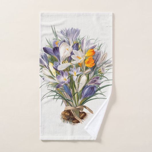 Crocus Spring Flower Botanische Bloemkunst Bad Handdoek (Handdoek)