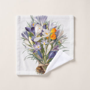 Crocus Spring Flower Botanische Bloemkunst Bad Handdoek