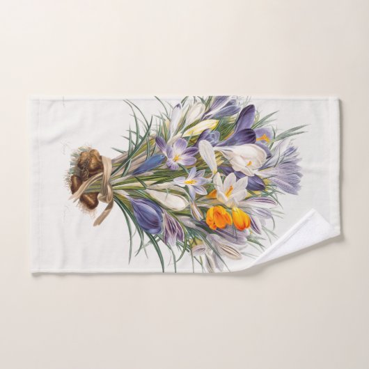 Crocus Spring Flower Botanische Bloemkunst Bad Handdoek (Handdoek)