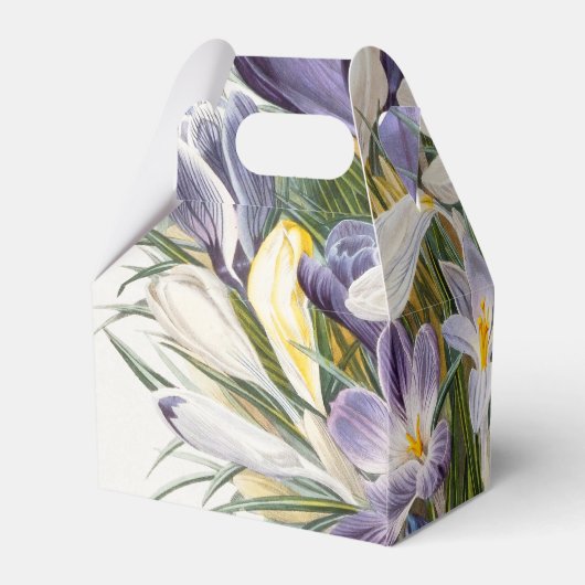 Crocus Spring Flower Botanische Bloemkunst Bedankdoosjes (Achterkant)