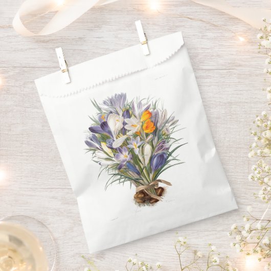 Crocus Spring Flower Botanische Bloemkunst Bedankzakje (Geknipt)