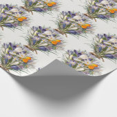Crocus Spring Flower Botanische Bloemkunst Cadeaupapier (Hoek)