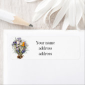 Crocus Spring Flower Botanische Bloemkunst Etiket (Insitu)