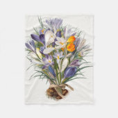 Crocus Spring Flower Botanische Bloemkunst Fleece Deken (Voorkant)