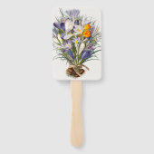 Crocus Spring Flower Botanische Bloemkunst Handwaaier (Achterkant)