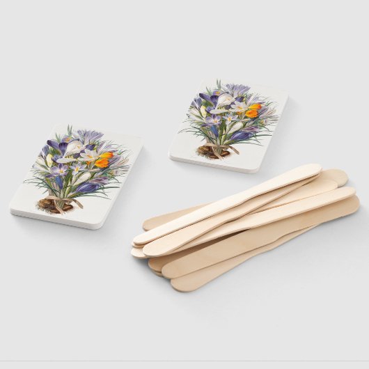 Crocus Spring Flower Botanische Bloemkunst Handwaaier (Niet-gemonteerd)