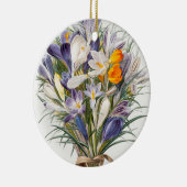 Crocus Spring Flower Botanische Bloemkunst Keramisch Ornament (Rechts)