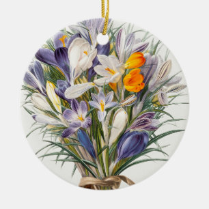Crocus Spring Flower Botanische Bloemkunst Keramisch Ornament