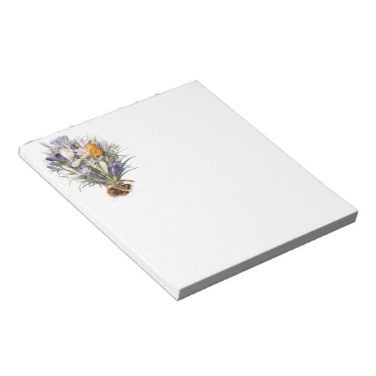 Crocus Spring Flower Botanische Bloemkunst Notitieblok (Schuin)