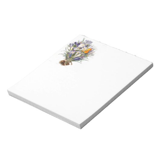 Crocus Spring Flower Botanische Bloemkunst Notitieblok (Linkerzijde)