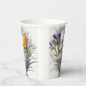 Crocus Spring Flower Botanische Bloemkunst Papieren Bekers (Rechts)