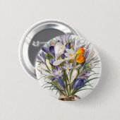 Crocus Spring Flower Botanische Bloemkunst Ronde Button 5,7 Cm (Voorkant /achterkant)