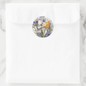 Crocus Spring Flower Botanische Bloemkunst Ronde Sticker (Tas)