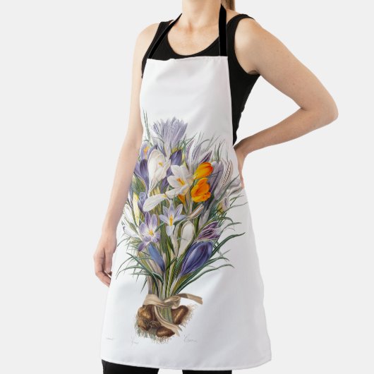 Crocus Spring Flower Botanische Bloemkunst Schort (Insitu)