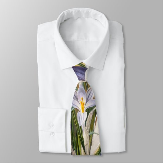 Crocus Spring Flower Botanische Bloemkunst Stropdas (Gebonden)