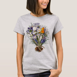 Crocus Spring Flower Botanische Bloemkunst T-shirt