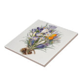 Crocus Spring Flower Botanische Bloemkunst Tegeltje (Zijkant)