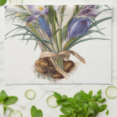 Crocus Spring Flower Botanische Bloemkunst Theedoek (Gevouwen)