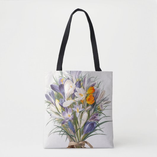 Crocus Spring Flower Botanische Bloemkunst Tote Bag (Voorkant)