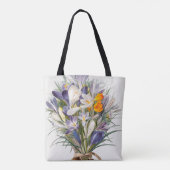 Crocus Spring Flower Botanische Bloemkunst Tote Bag (Achterkant)