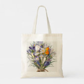 Crocus Spring Flower Botanische Bloemkunst Tote Bag (Achterkant)