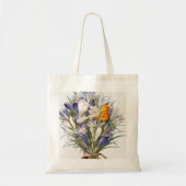 Crocus Spring Flower Botanische Bloemkunst Tote Bag (Voorkant)