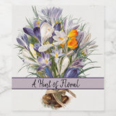 Crocus Spring Flower Botanische Bloemkunst Wijn Etiket (Enkel label)