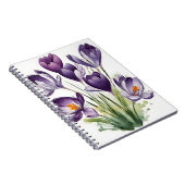 Crocus - Waterverf bloemen Notitieboek (Rechterzijde)