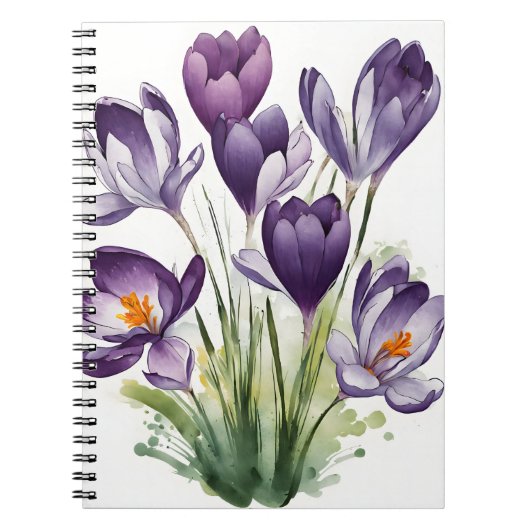Crocus - Waterverf bloemen Notitieboek (Voorkant)