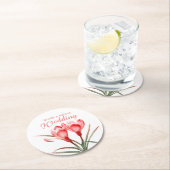 Crocus waterverf kunst sinaasappel bruiloft onderz ronde kartonnen onderzetter (Insitu)