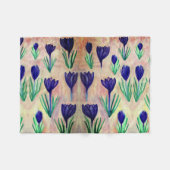 Crocus Waterverf Pattern Fleece Blanket Deken (Voorkant (Horizontaal))