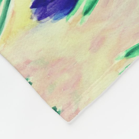 Crocus Waterverf Pattern Fleece Blanket Deken (Hoek)
