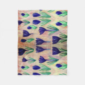 Crocus Waterverf Pattern Fleece Blanket Deken (Voorkant)