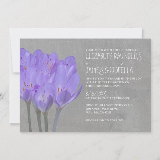 Crocus Wedding Invitations Kaart (Voorkant)