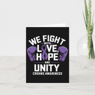 Crohns Bewustzijn Liefde Hoop Eenheid Paarse Ribbo Kaart
