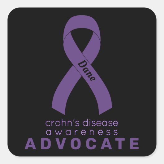 Crohn's Disease Advocate Black Square Sticker (Voorkant)