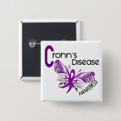 Crohn's Disease BUTTERFLY 3 Vierkante Button 5,1 Cm (Voorkant /achterkant)