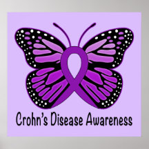 Crohn's Disease Butterfly Awareness Ribbon
