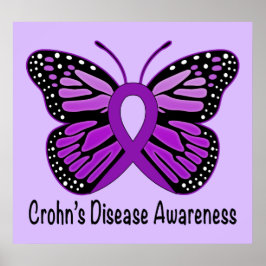 Crohn's Disease Butterfly Awareness Ribbon Poster