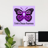 Crohn's Disease Butterfly Awareness Ribbon Poster (Thuiskantoor)