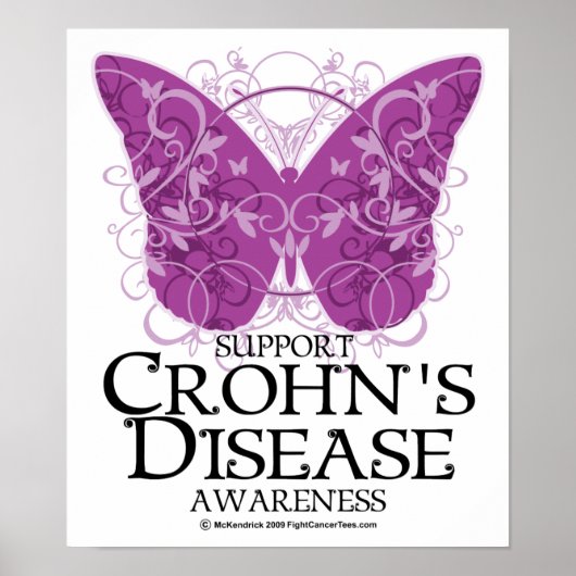 Crohn's Disease Butterfly Poster (Voorkant)
