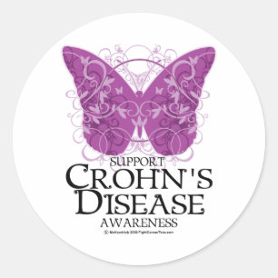 Crohn's Disease Butterfly Ronde Sticker