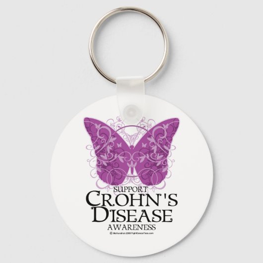 Crohn's Disease Butterfly Sleutelhanger (Voorkant)