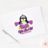 Crohn's Disease Fighting Penguin Ronde Sticker (Envelop)