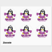 Crohn's Disease Fighting Penguin Ronde Sticker (Vel)