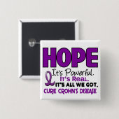 Crohn's Disease HOPE 1 Vierkante Button 5,1 Cm (Voorkant /achterkant)