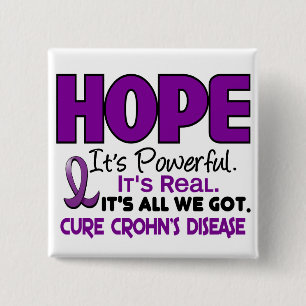 Crohn's Disease HOPE 1 Vierkante Button 5,1 Cm