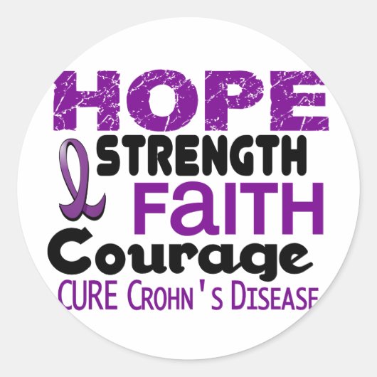 Crohn's disease HOPE 3 Ronde Sticker (Voorkant)